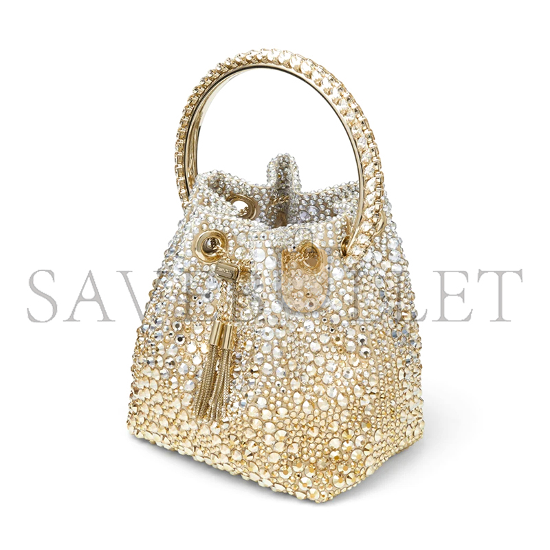 JIMMY CHOO BON BON GOLD SATIN CRYSTAL HANDBAG BONBONXDR (14*15*9.5cm) JIMMY CHOO BON BON GOLD SATIN CRYSTAL HANDBAG BONBONXDR (14*15*9.5cm)